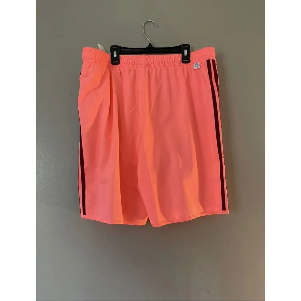 Adidas Men's 3 Stripe Classic Swim Trunks‎ Acid Red - Size Small-NWT